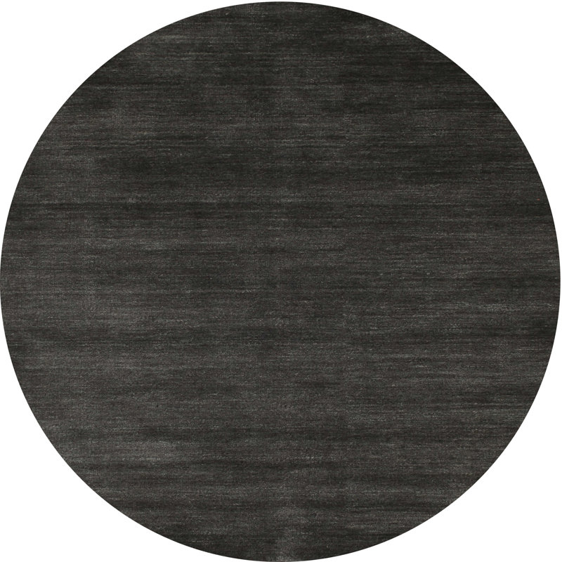 Tapis contemporain noir, Rond 3 pi