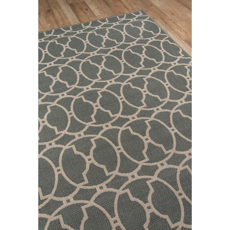 Yepez Geometric Indoor / Outdoor Rug, Rectangle 1'8" x 3'7"