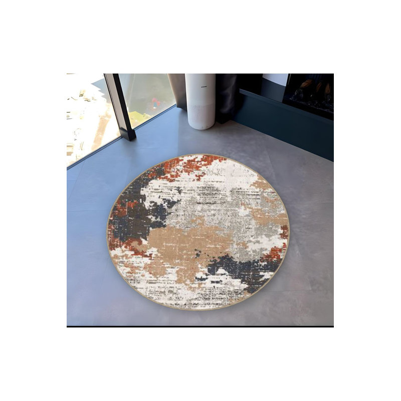 Tapis rond lavable à la machine, Sous-tapis rond 3 pi 11 po inclus