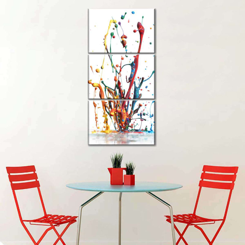 Rainbow Water Splash - Ensemble de 3 toiles tendues, H 44 po x l 21 po x P 1,25 po