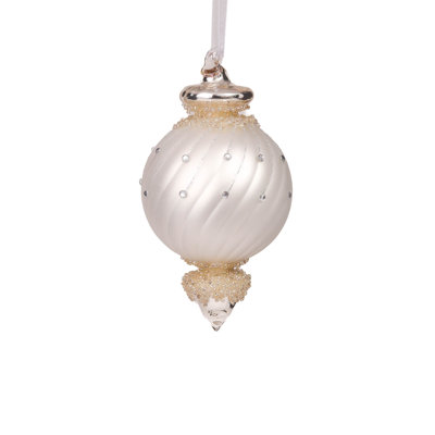 Balls & Finials 6'' Handmade Matte Glass Accents Finial Ornament