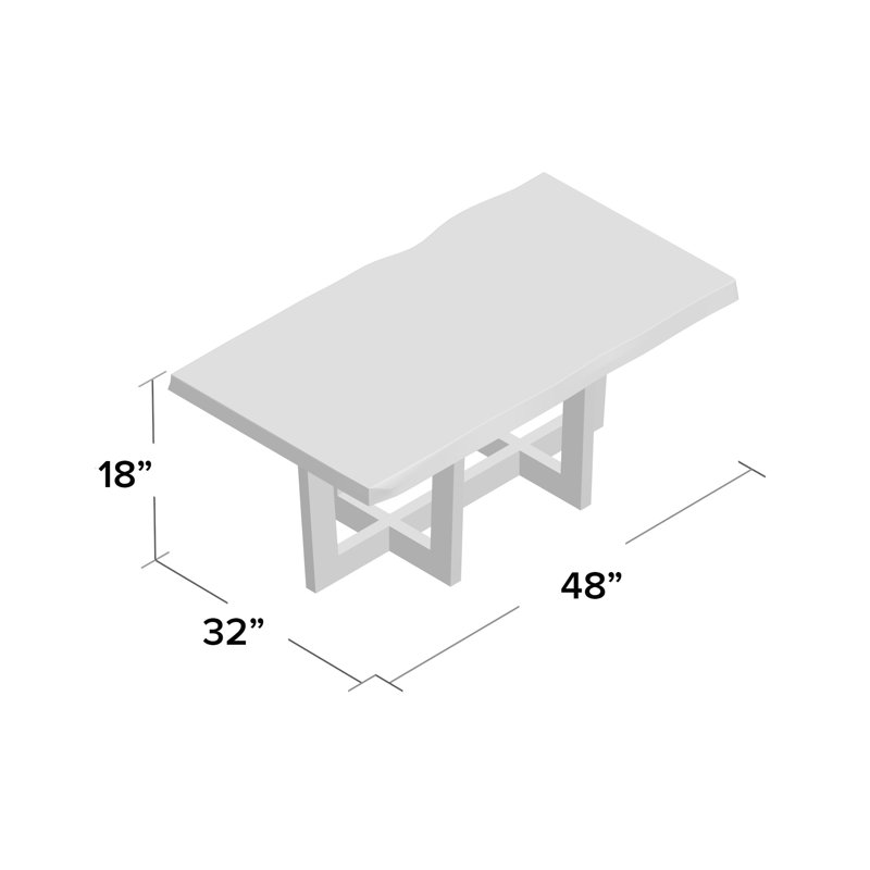 Table basse Berkshire Live Edge, H 18 po x L 48 po x l 32 po