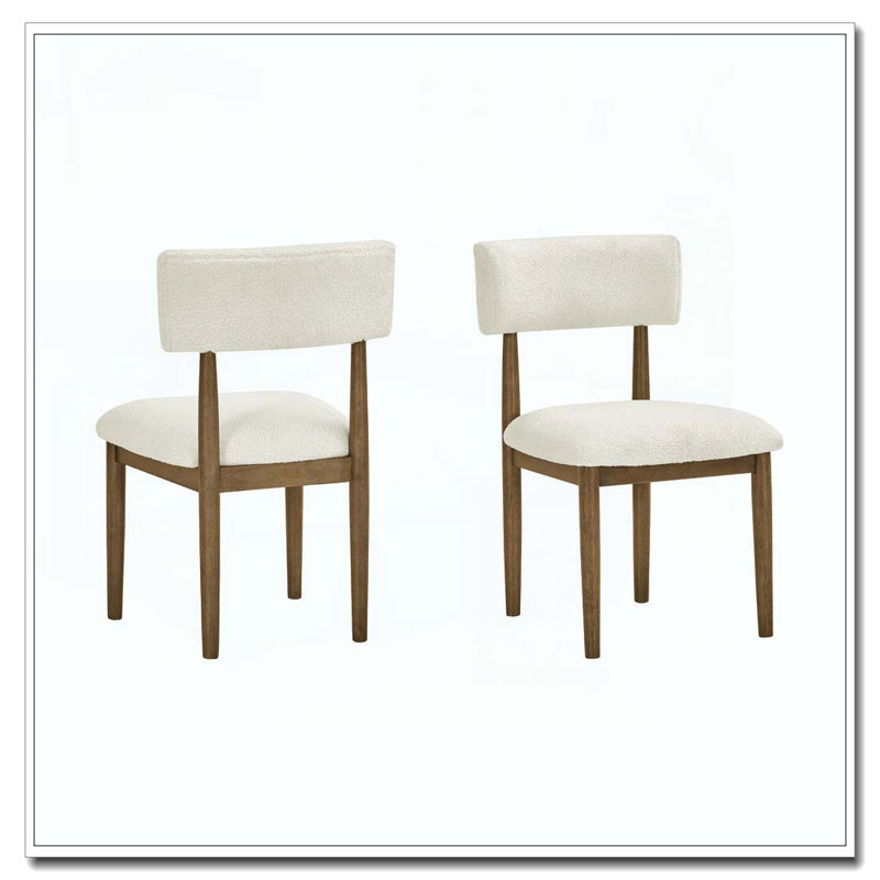 Chaises de salle à manger rembourrées Boucle, Bois de chêne naturel