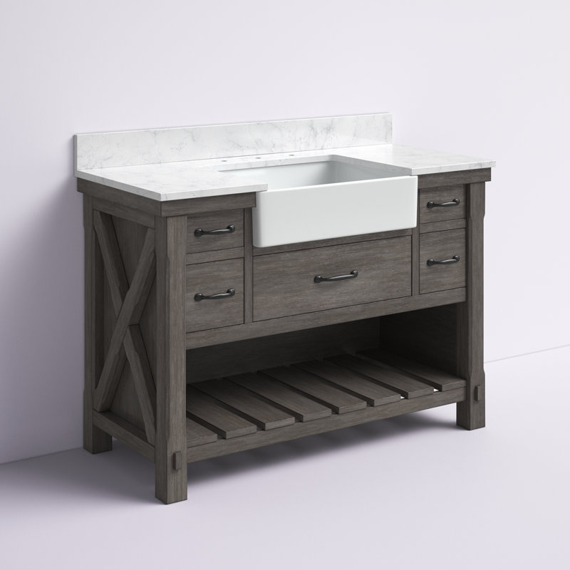 Ensemble de meuble-lavabo simple 48 po Villareal, Gris classique