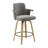 Mid-Century Modern Upholstered Swivel Barstools with Wood Legs-343583110