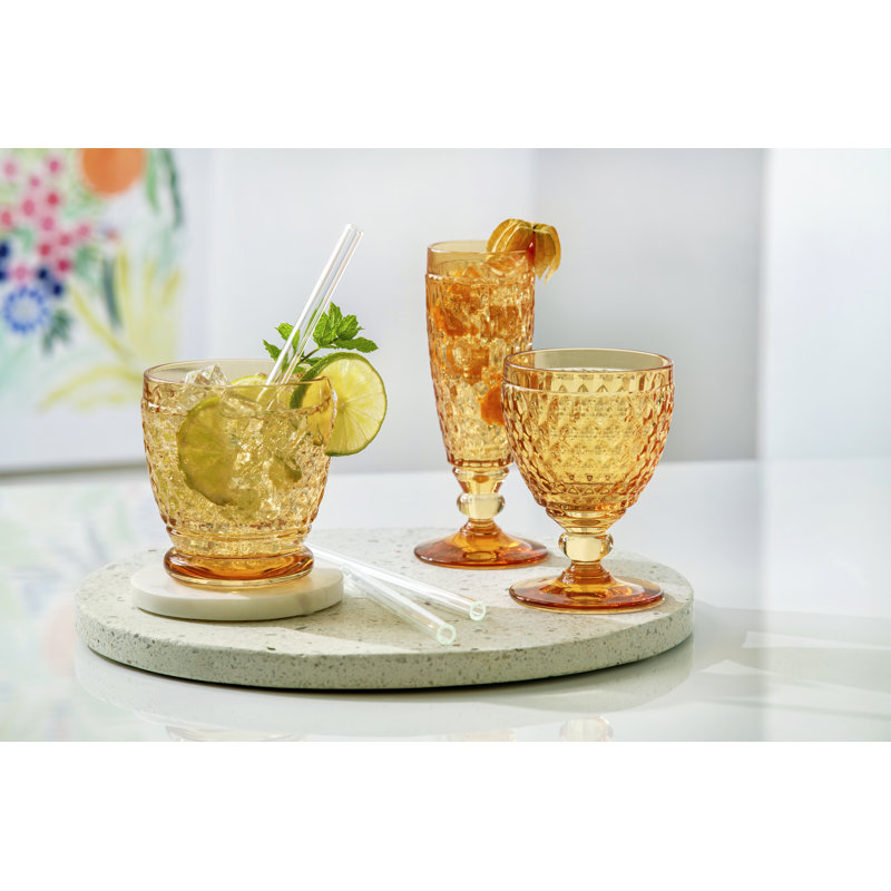 Verre à eau safran Villeroy & Boch Boston, ensemble de 4, 13,5 oz, Jaune