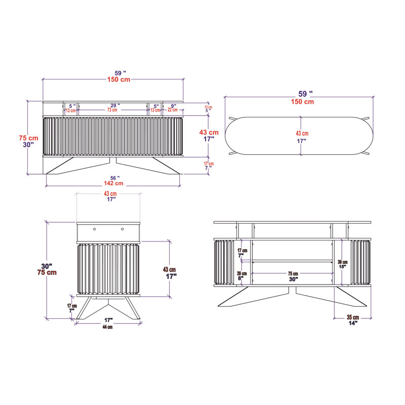 Heikkinen 59'' Console Table, White