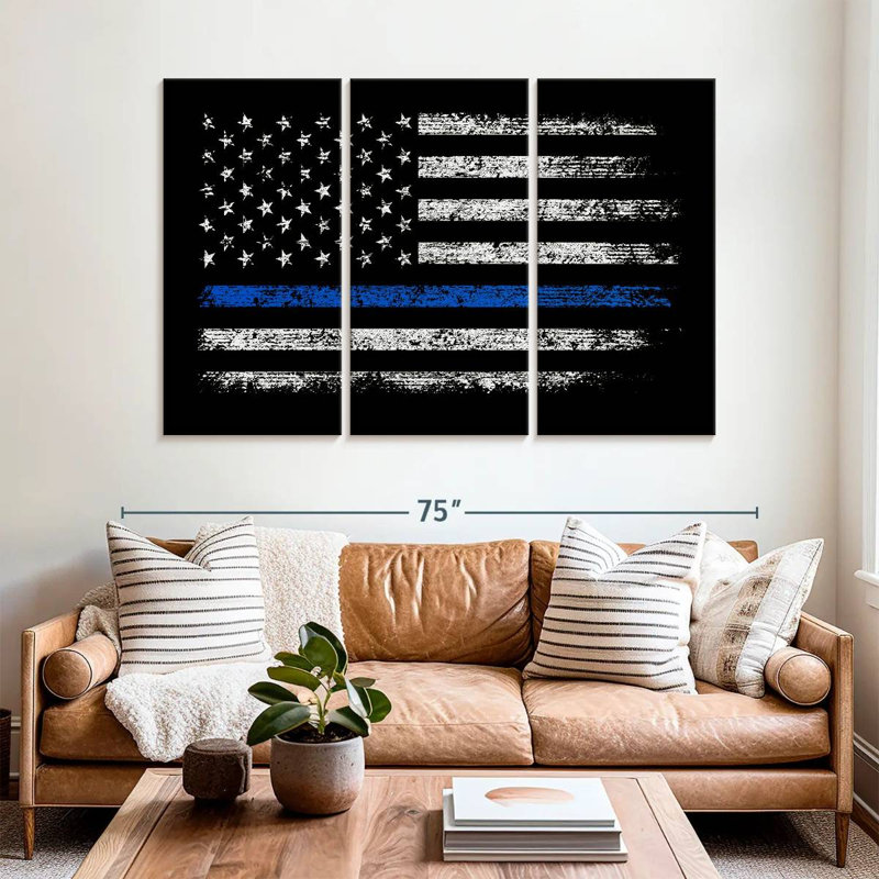 Drapeau de la police américaine de Borges, H 20 po x l 33 po