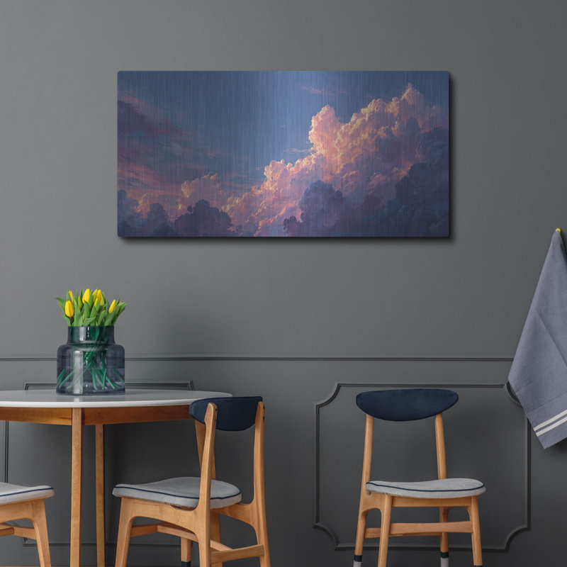  «Cotton Sky 4» par Ann Klee, art mural en métal, 48 po x 24 po, H 24 po x l 48 po