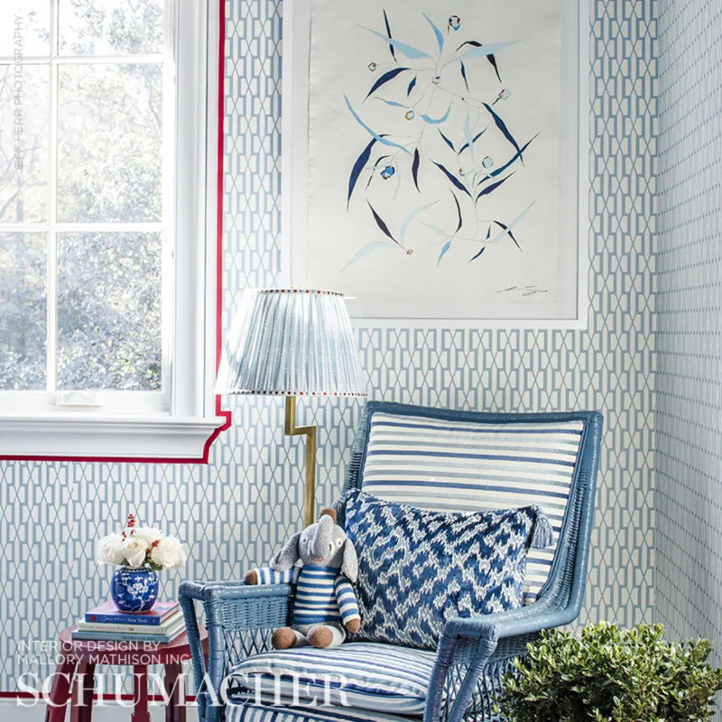 Serenissimo Chevron Fabric, Blue