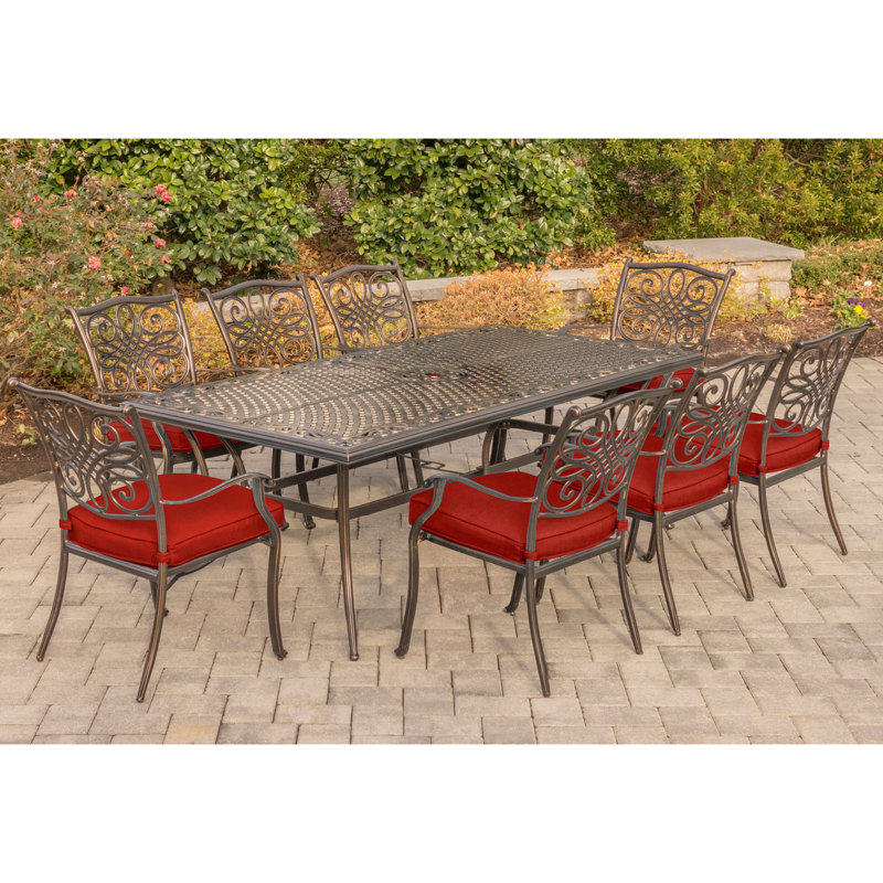 Raggs 8 - Person Patio Dining Set with Rectangular Table