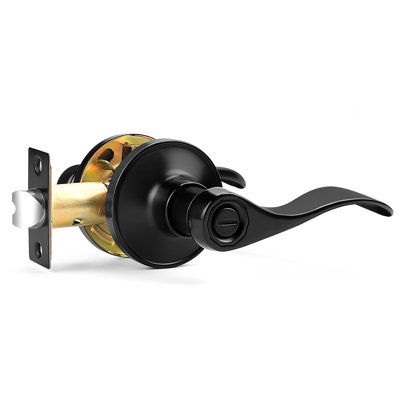 Privacy Door Lever with Round Rosette Keyless Lock