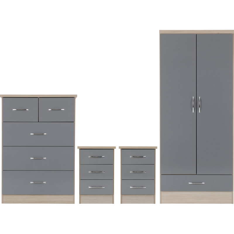 Cascio 4 Piece Bedroom Set, Grey