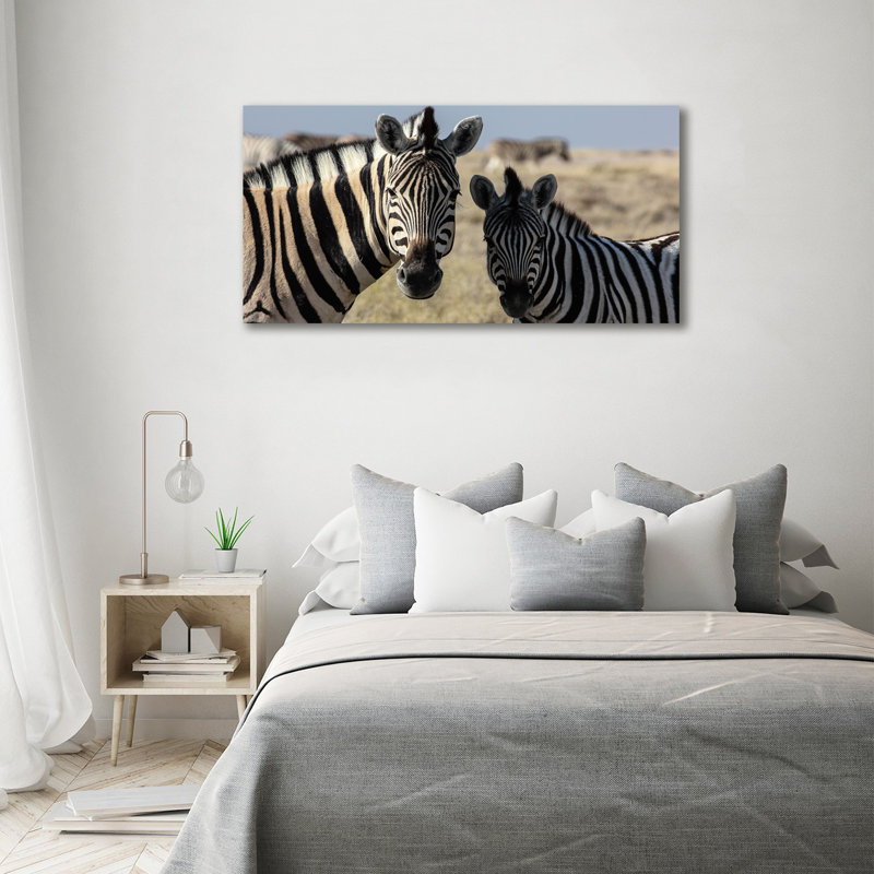 Two Zebras - Wrapped Canvas Print