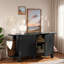 Buffet moderne avec tablettes courbées, grand espace de rangement et tablettes ajustables-689746549