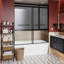 Porte de douche en aluminium sans cadre 60 po x 62 po, portes coulissantes doubles à fermeture en douceur, installation facile, protection renforcée contre les fuites