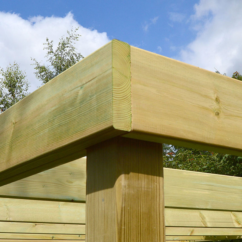Randi Manufactured Wood Pergola, Light Green, 256cm H x 480cm W x 480cm D