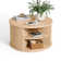 Leathia Fluted Coffee Table Round With Large Storage