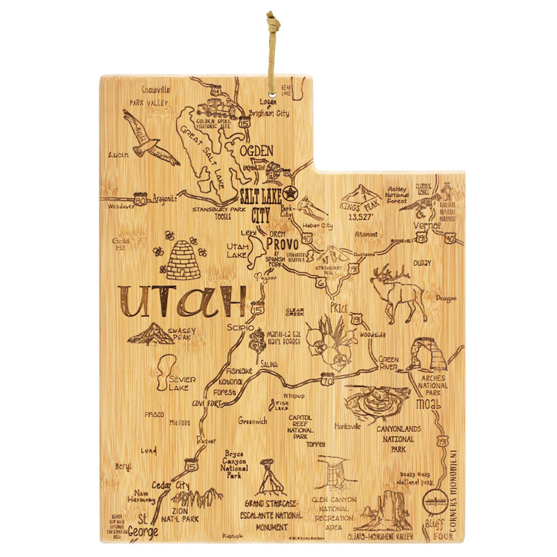 Totally Bamboo State Destination Series Bamboo Utah Cutting Board