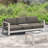 Cape Coral 2 Seater Sofa W/ Metal Tray, Outdoor Loveseat, L Shape Outdoor Sofa-1538357148