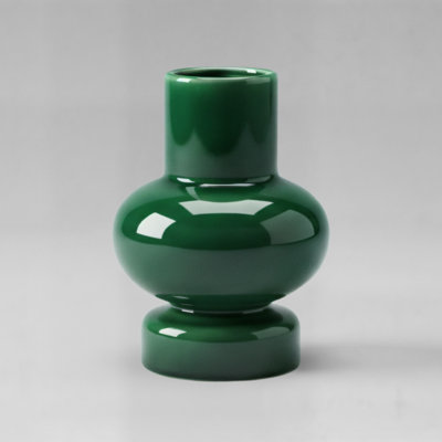 Arlo 8" Reactive Glaze Double Bulb Green Ceramic Vase