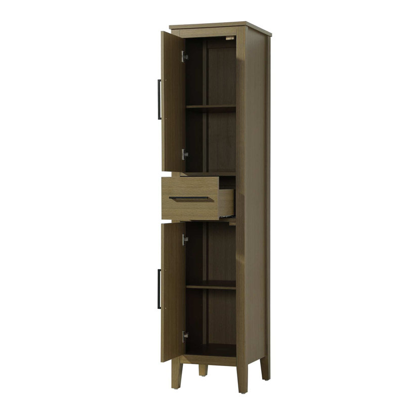 Armoire de rangement 16 po pour salle de bain brun châtaignier, Brun châtaigne, H 72 po x l 16 po x P 72 po