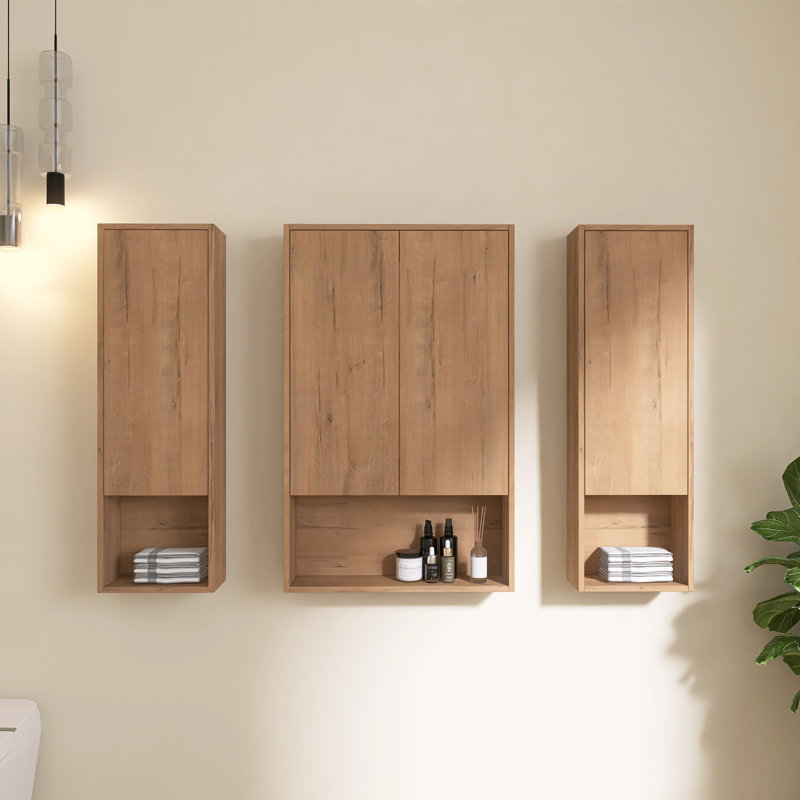 Armoire de salle de bain murale 48 po avec 4 portes à fermeture douce et 3 tablettes réglables Vowar