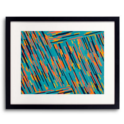 Teal, Coral, Gold Print by Judith Larzelere