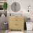 36" Modern Farmhouse Bathroom Vanity with Ceramic Sink, Freestanding Vanity Cabinet with 2 Drawers & 1 Flip-Down Drawer, Fluted Bathroom Storage Combo Set, Natural-125499280-125499282