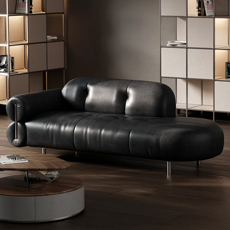 Chaise longue de loisirs créative et moderne, Orienté à gauche (vu de face), Noir, noir, noir, noir
