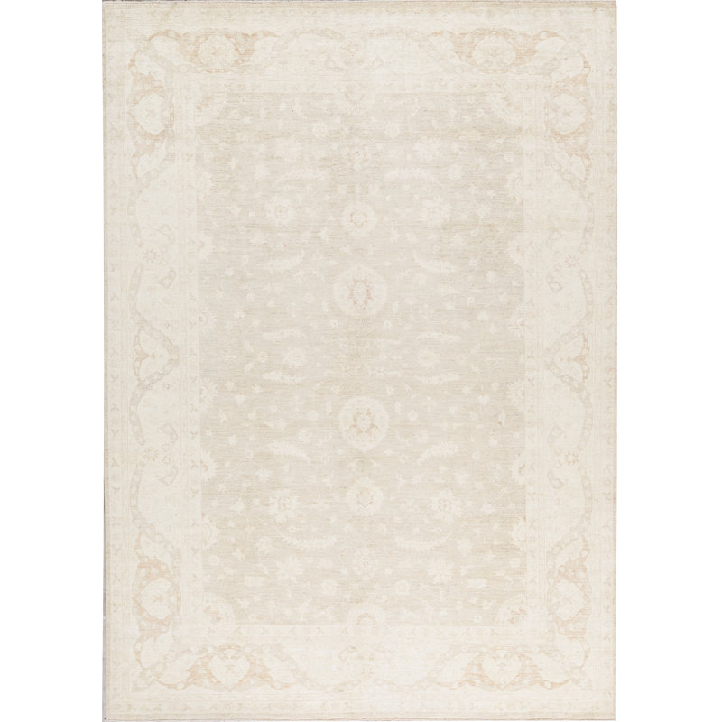 Tapis ivoire noué à la main de haute qualité