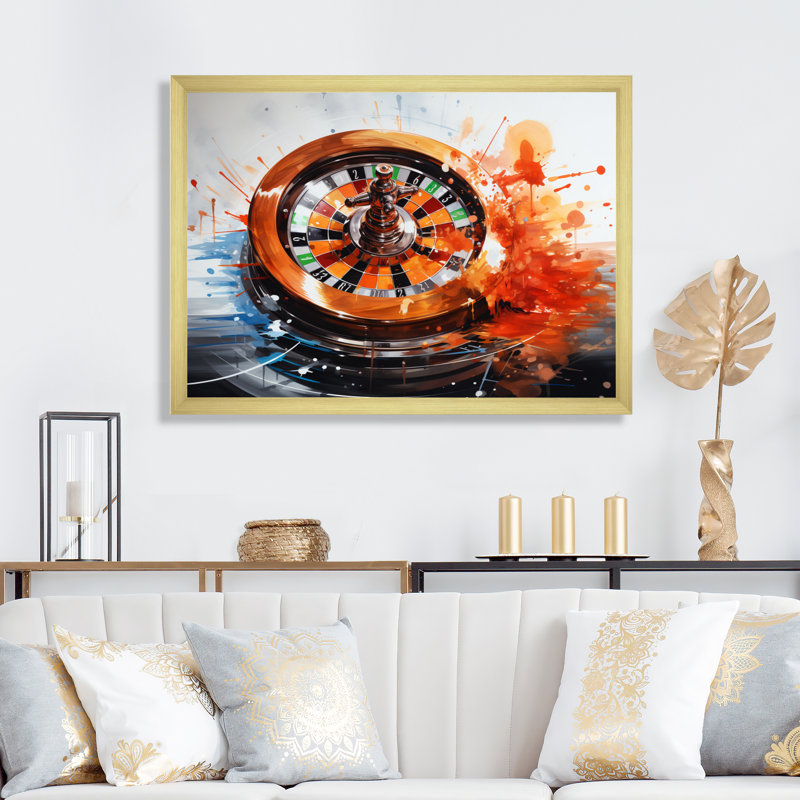 «Casino Royale Roulette II», reproduction sur toile, H 34 po x l 44 po x P 1,5 po, Cadre doré à une seule photo