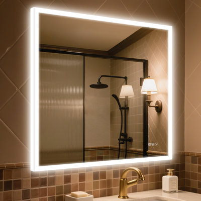 Smart Bathroom Mirror with Music, Defogging & Touch Controls