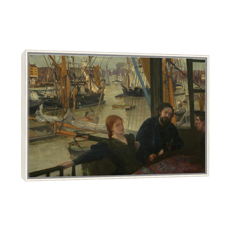 «Wapping», reproduction d'art sur toile encadrée, 40 po x 60 po, Toile avec cadre, Blanc patiné