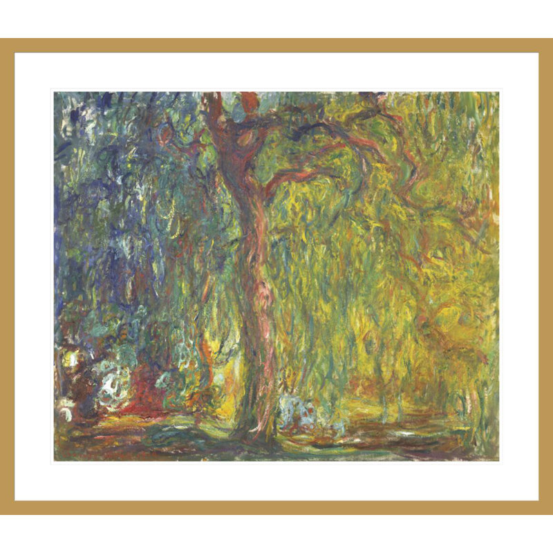 «Weeping Willow» par Claude Monet, impression giclée sur cadre, H 33,5 po x l 38,8 po