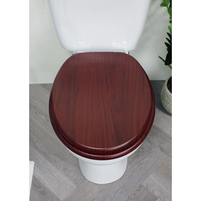 Oxford Round Standard Toilet Seat, Mahogany