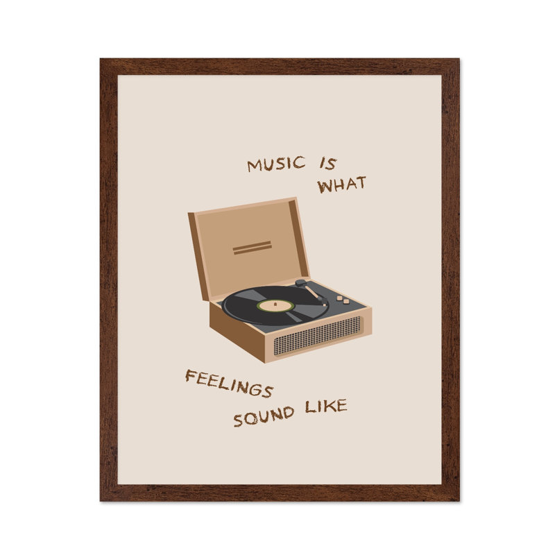 What Feelings Sounds Like No1, Poster, 18"H x 24"W, Brown Framed