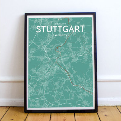 Stuttgart City Map - No Frame Print