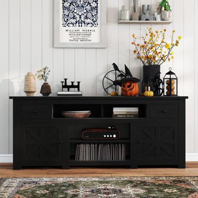 70"W Farmhouse TV Stand for TVs up to 80" with Power Outlet