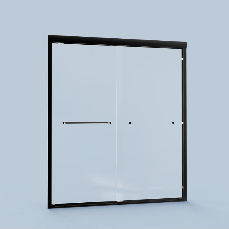 56"-60"W*72" H  Semi-Frameless Double Sliding Shower Door, Bypass Shower Door, 1/4" (6mm) Thick SGCC Tempered Glass Door