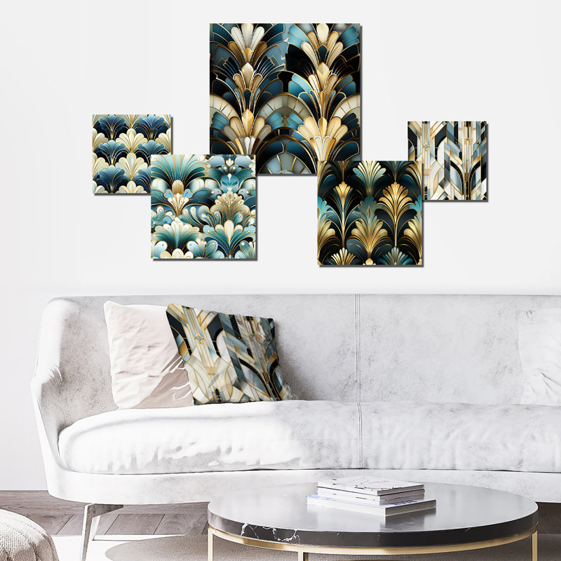 Debbra - Damask Wall Art Set Of 5