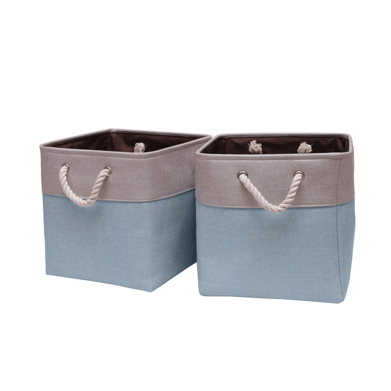Ensemble de bacs en tissu, Bleu / Argent