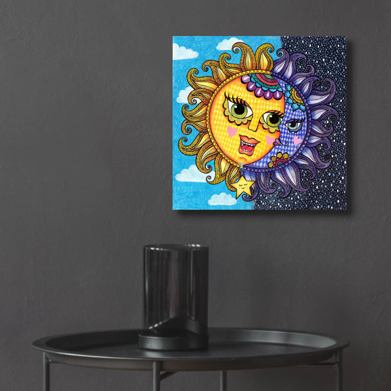 «Sun Moon Star» par Hello Angel, art en verre acrylique, H 12 po x l 12 po x P 0,13 po