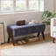 Banc en tissu de chenille décoratif moderne, banc d'entrée ergonomique rembourré avec pieds en bois massif, repose-pieds rembourré pour vestibule et chambre à coucher-133461513