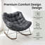 Chaise berçante d'extérieur, chaise berçante confortable avec coussin pour balcon, véranda, blanc-1369533083