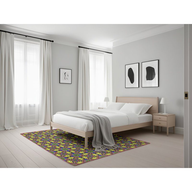 Geometric Indoor Rug, Rectangle 5' x 7'