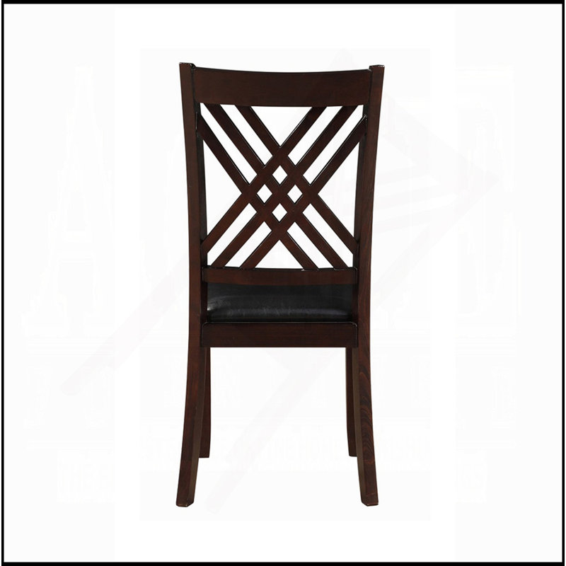 Ensemble de 2 chaises d'appoint avec siège rembourré en polyuréthane, noir et espresso
