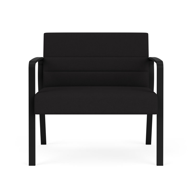 Chaise bariatique Waterfall, Noir, Portes ouvertes en tissu noir