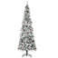 Arbre de Noël artificiel à flocon de neige 7,5 pi avec 600 branches de pin réalistes, pommes de pin et baies rouges