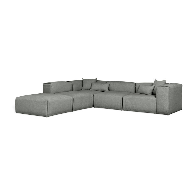Canapé modulaire 5 pièces Nest, Orienté à gauche (vu de face), Scoria Boucle